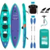Aquatone Blast 13'6" Recreational Kayak 3-Person Green-Purple -Watersporten Winkel aquatone blast 13 6 recreational kayak 3 person green purple 0 1