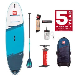 Red Paddle Co. Red Paddle Co 10'8 Ride MSL Inflatable SUP + Cruiser Tough Paddle White-Blue-Dark Blue