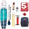 Red Paddle Co. Red Paddle Co 12'0 Compact MSL Inflatable SUP White-Teal-Dark Blue -Watersporten Winkel red paddle co 12 0 compact msl inflatable sup white teal dark blue 0 1