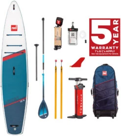 Red Paddle Co. Red Paddle Co 12'6 Sport MSL Inflatable SUP + Hybrid Tough Paddle White-Blue-Dark Blue