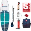 Red Paddle Co. Red Paddle Co 9'6 Compact MSL Inflatable SUP White-Teal-Dark Blue -Watersporten Winkel red paddle co 9 6 compact msl inflatable sup white teal dark blue 0 1