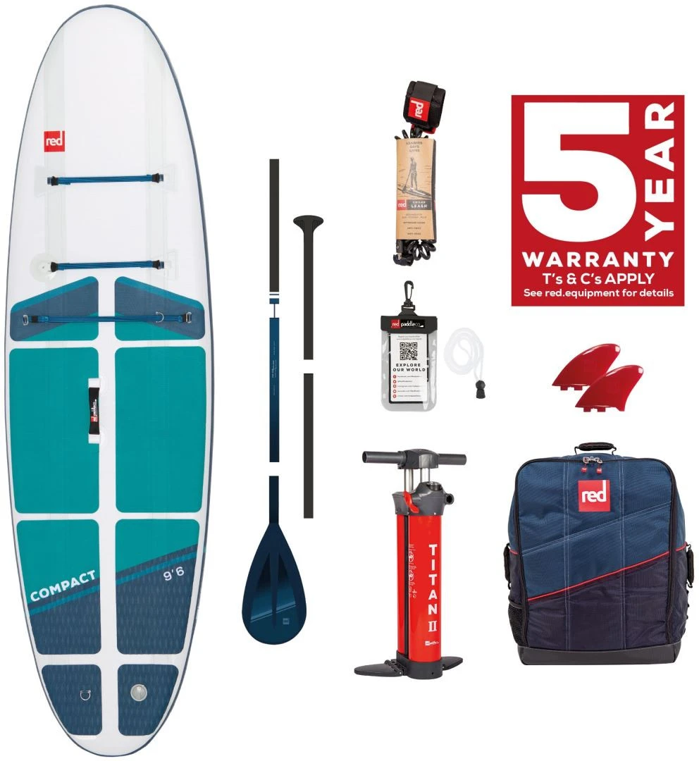 Red Paddle Co. Red Paddle Co 9'6 Compact MSL Inflatable SUP White-Teal-Dark Blue 3 Red Paddle Co. Red Paddle Co 9'6 Compact MSL Inflatable SUP White-Teal-Dark Blue